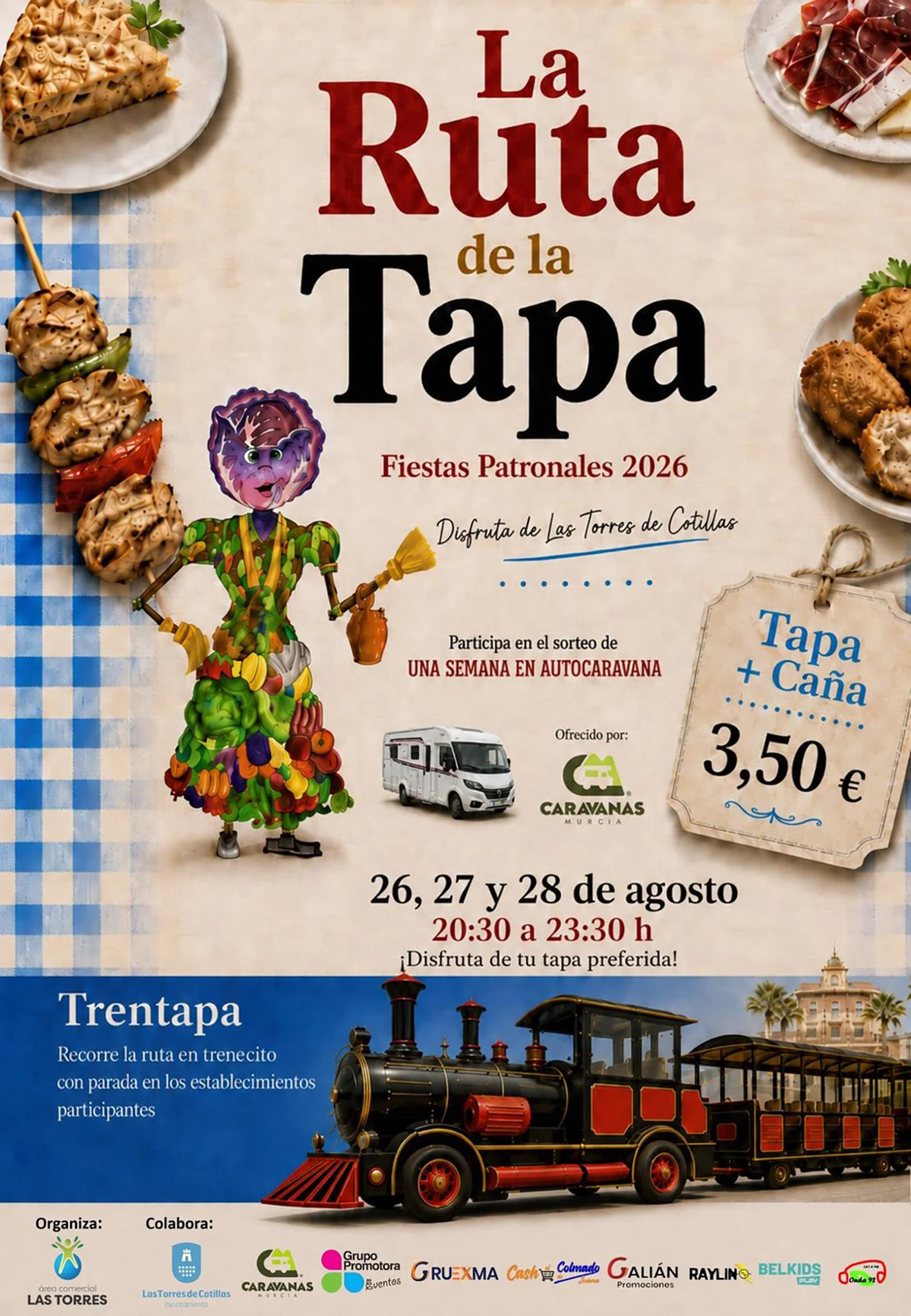 Cartel de la Ruta de la Tapa y el Trentapa de Las Torres de Cotillas