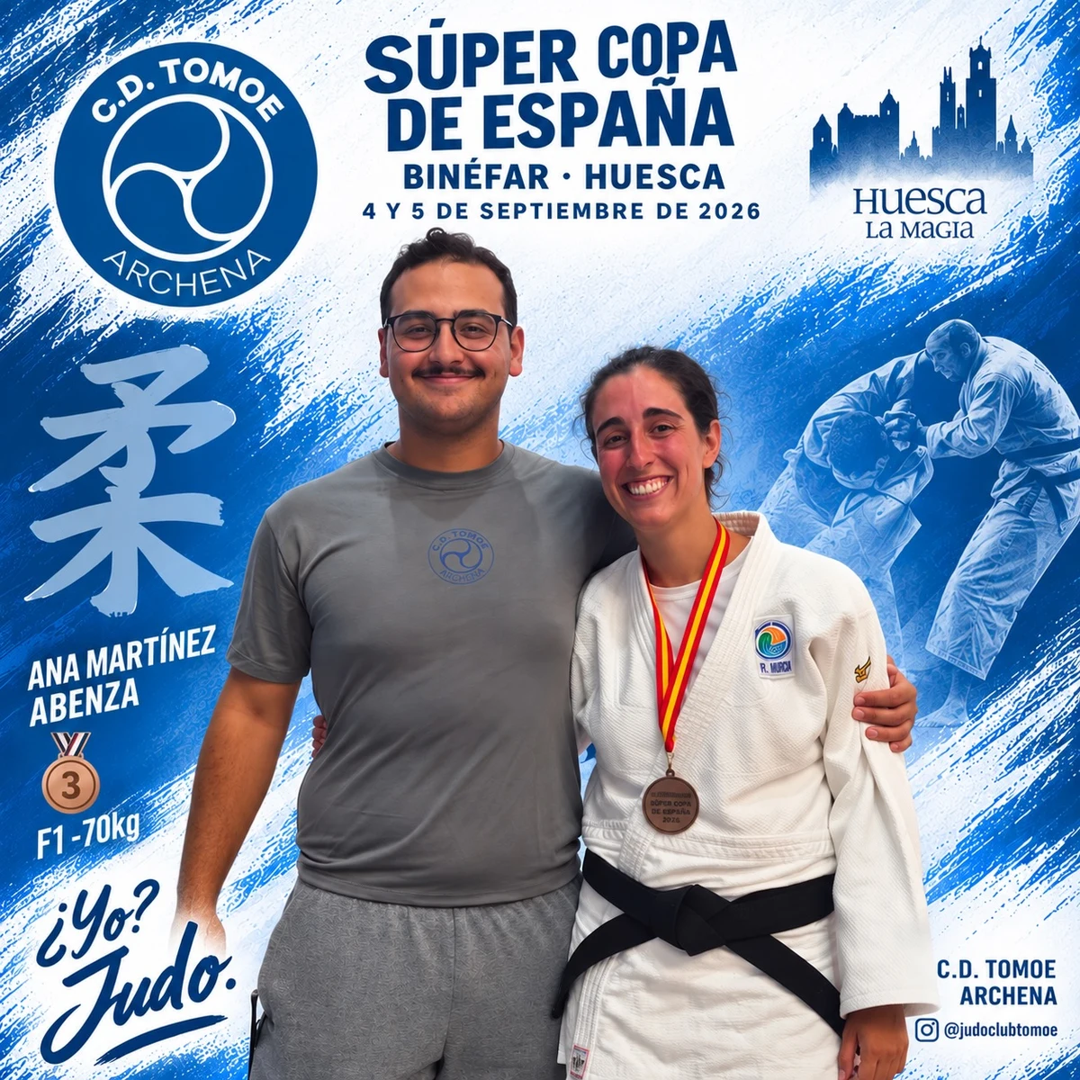 Ana Martínez Abenza muestra la medalla de bronce lograda en la Supercopa de España de Binéfar. Foto: C.D. Tomoe Archena / Instagram.