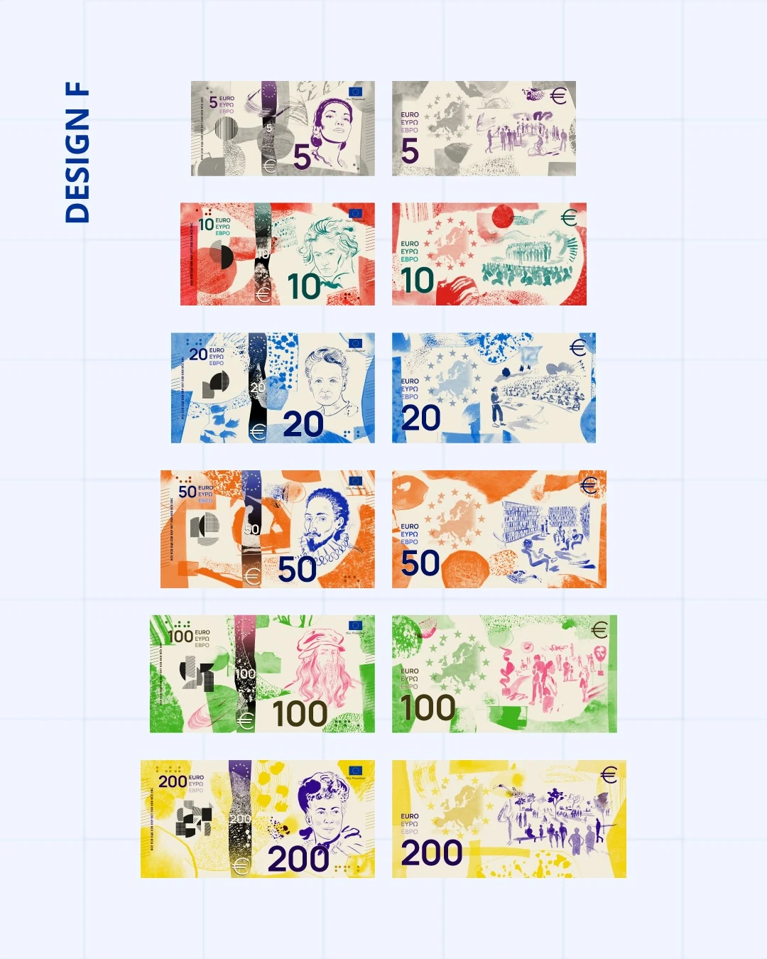 Diseño F para los futuros billetes de euro